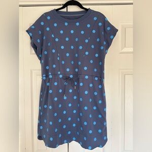 Umgee Blue Polka Dot Asymmetrical Dress